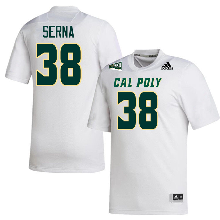 Cal Poly Mustangs #38 Noah Serna College Football Jerseys,Uniforms Stitched-White